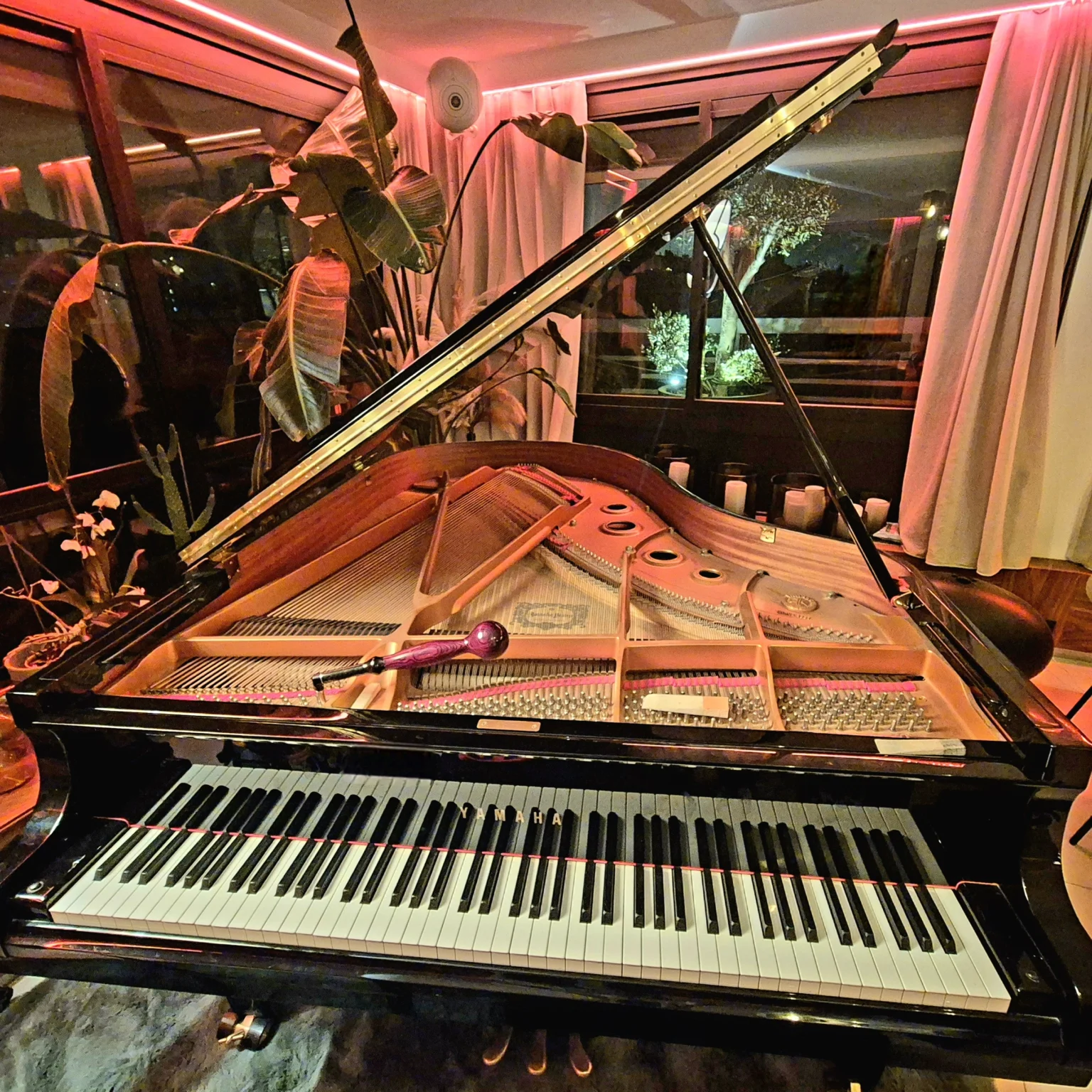 Un piano à queue Yamaha dans un appartement de Paris 17e
